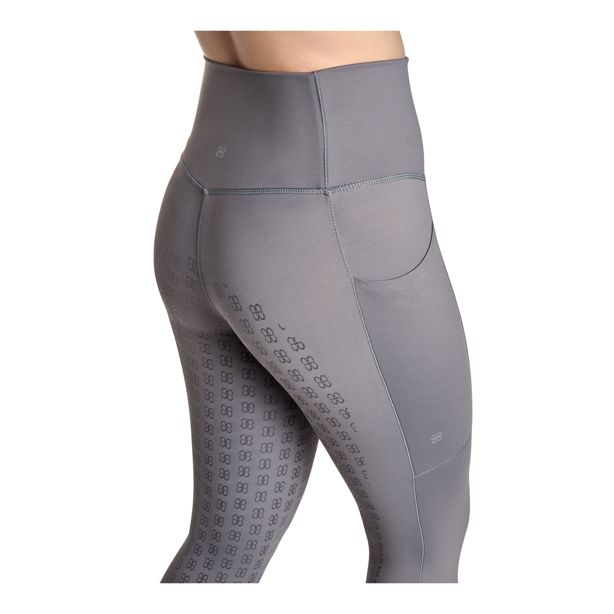 BWear Finn Full Grip, High Waist Riding Leggings, Gray