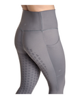 BWear Finn Full Grip, High Waist Riding Leggings, Gray