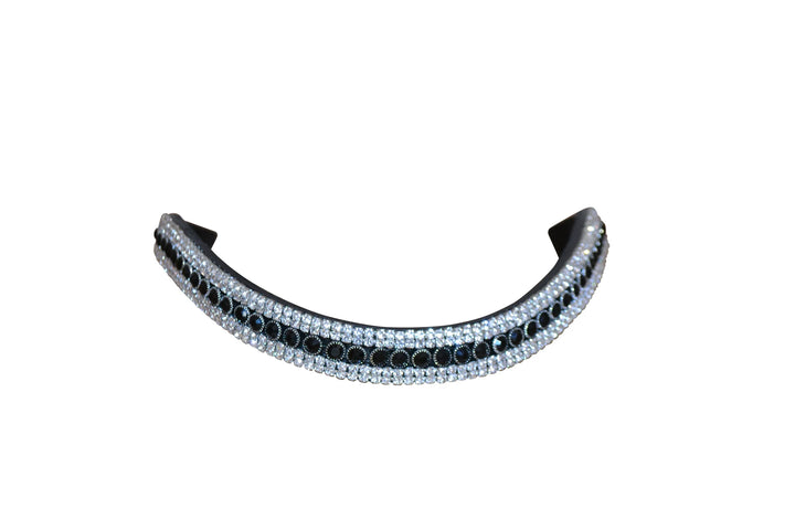 Lumiere Equestrian Black Crystal Browband, Black Leather