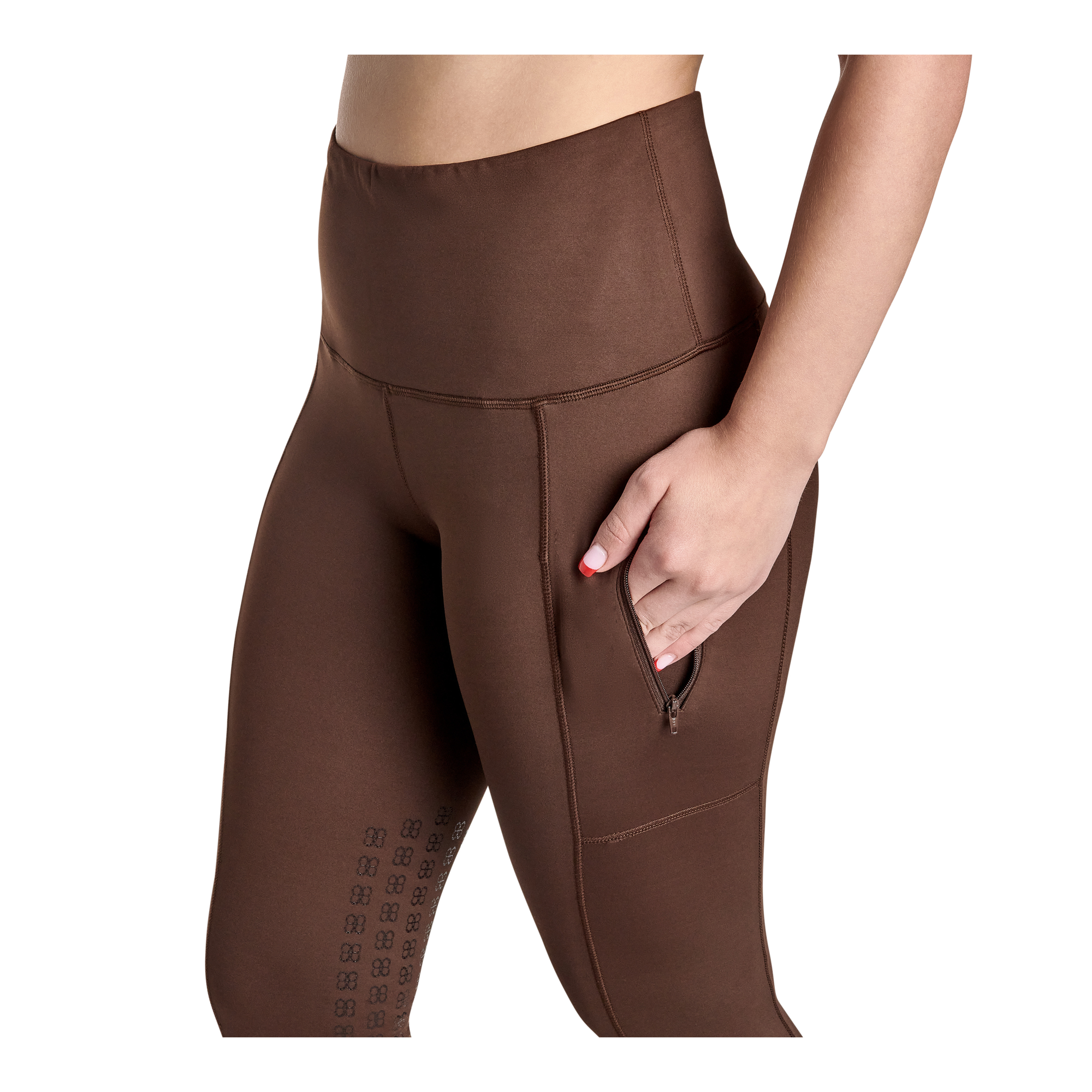 BWear Calypso Knee Grip, High Waist Riding Leggings, Brown