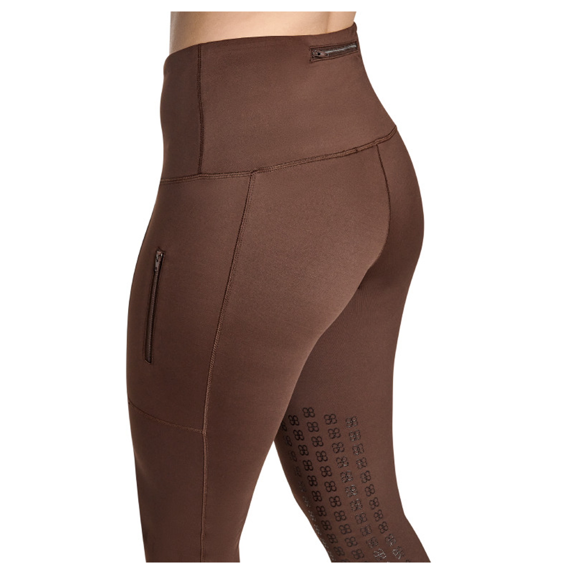 BWear Calypso Knee Grip, High Waist Riding Leggings, Brown