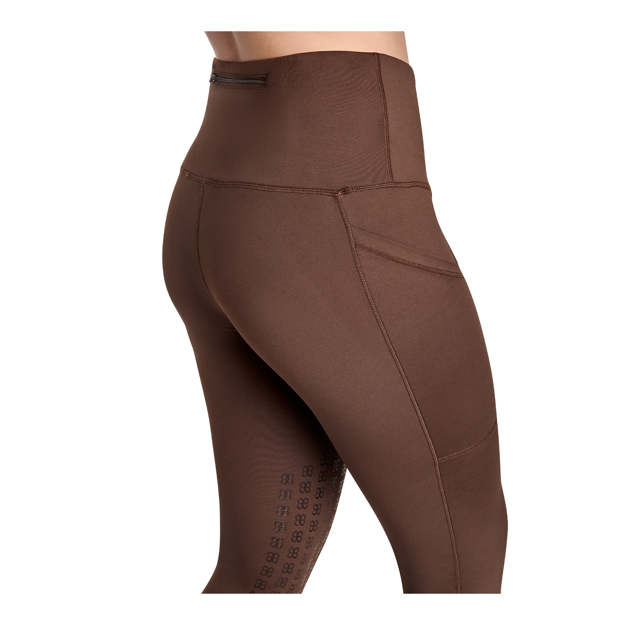 BWear Calypso Knee Grip, High Waist Riding Leggings, Brown