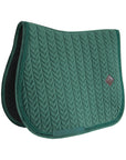 Kentucky Horsewear Saddle Pad Basic Velvet Pearls Jumping, Pine Green