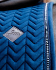 Kentucky Horsewear Saddle Pad Basic Velvet Pearls Dressage, Navy