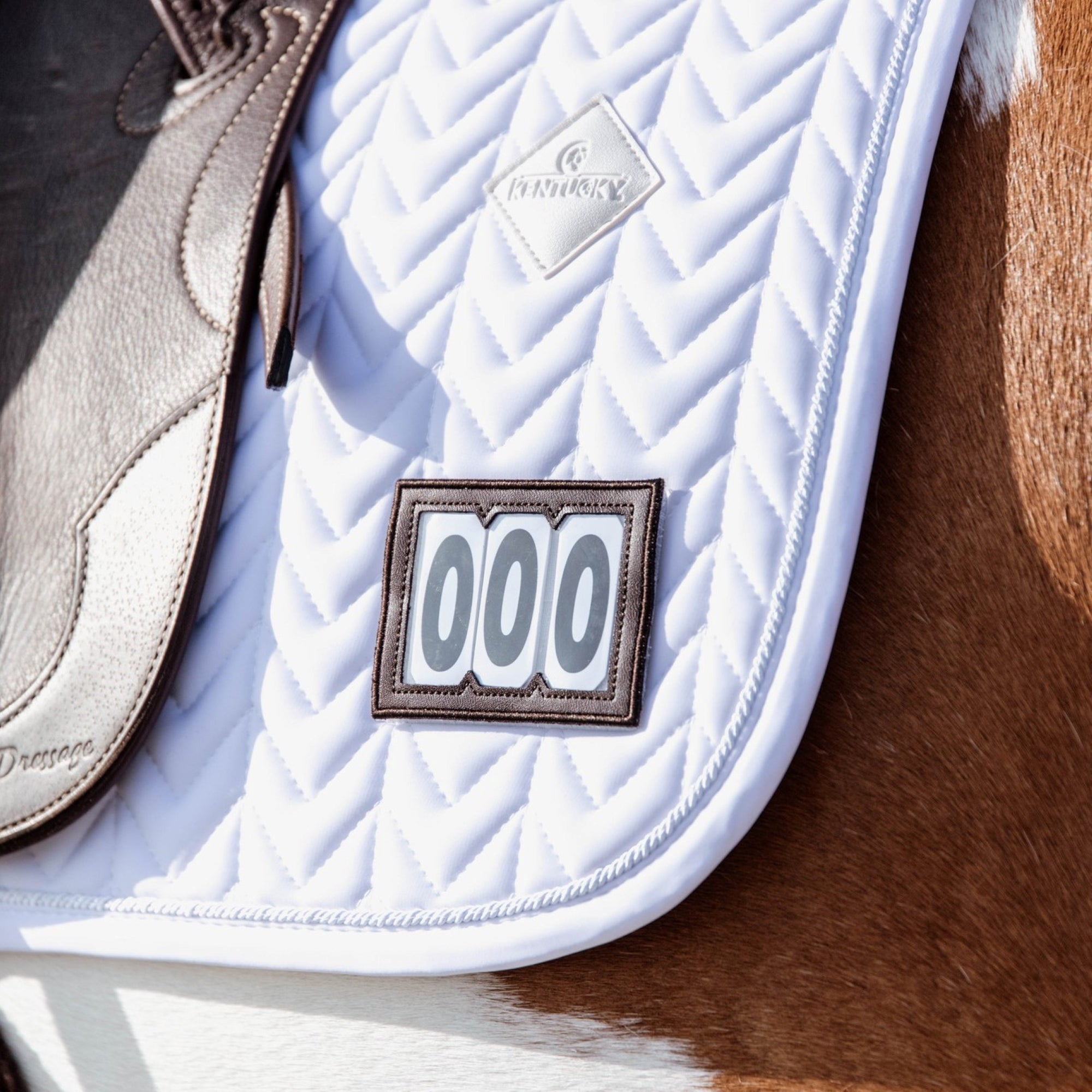 Kentucky Horsewear Saddle Pad Fishbone White Dressage Competition Edition