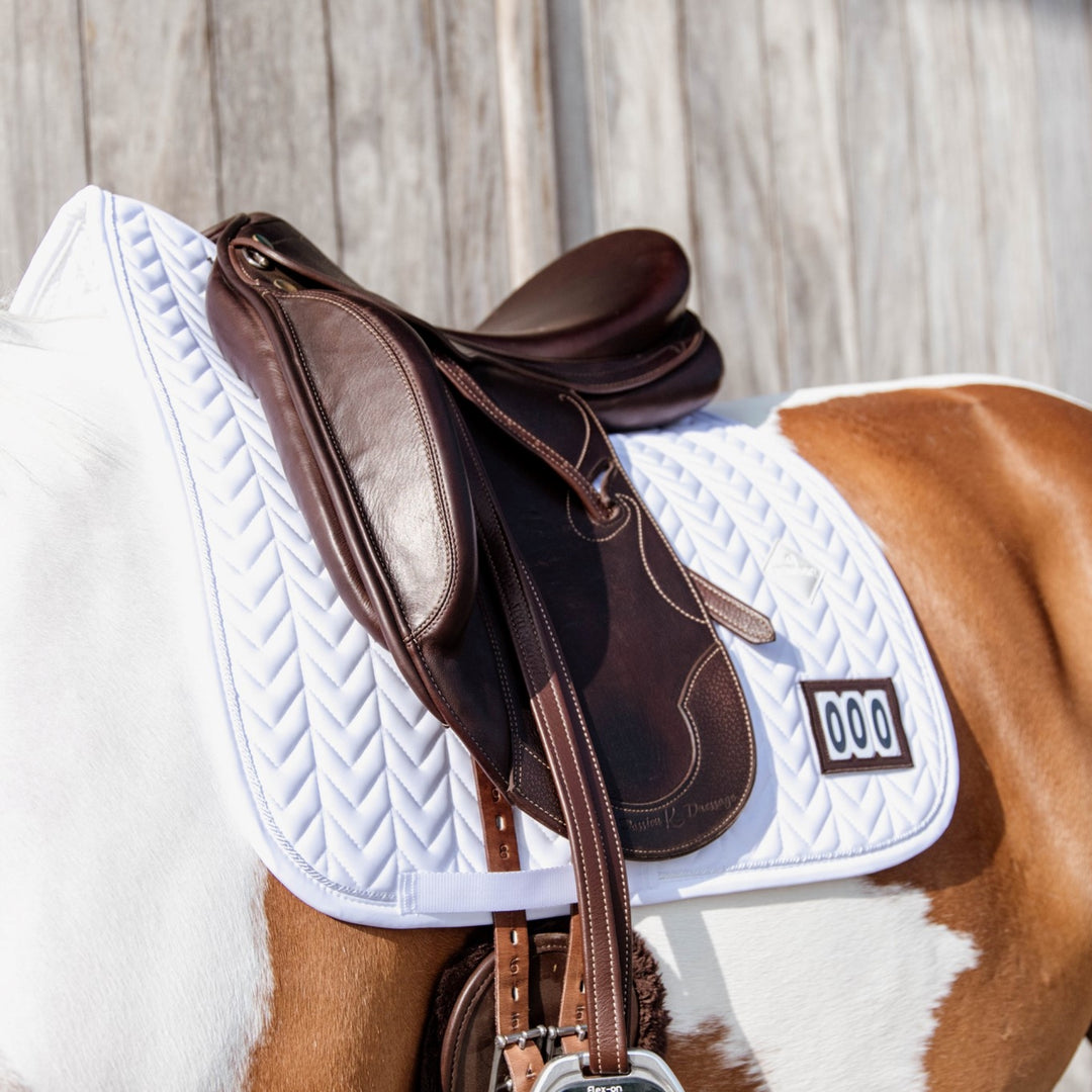 Kentucky Horsewear Saddle Pad Fishbone White Dressage Competition Edition Full