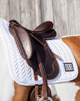 Kentucky Horsewear Saddle Pad Fishbone White Dressage Competition Edition