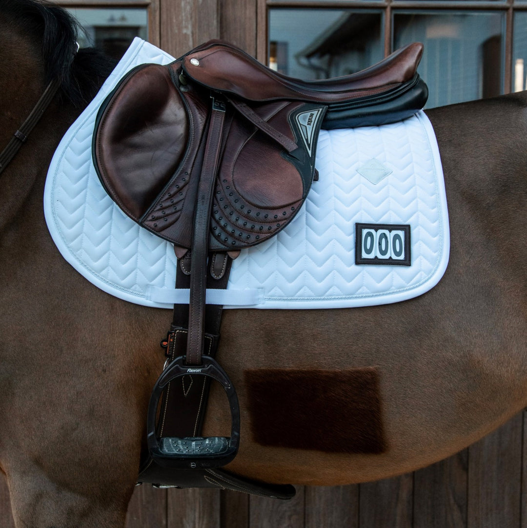 Kentucky Horsewear Saddle Pad Fishbone White Jumping Competition Edition Full