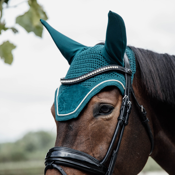 Kentucky Horsewear Fly Veil Wellington Velvet, Emerald