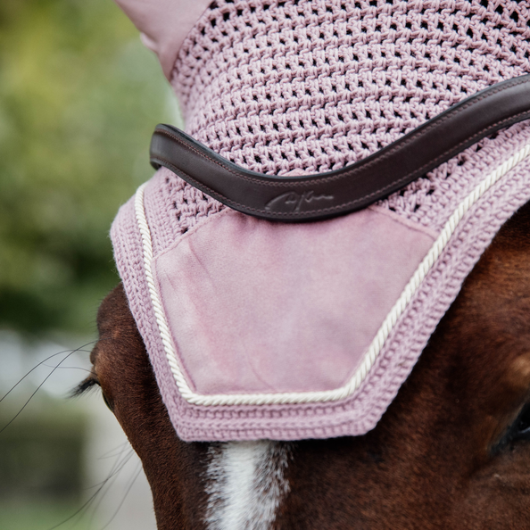 Kentucky Horsewear Fly Veil Wellington Velvet, Old Rose