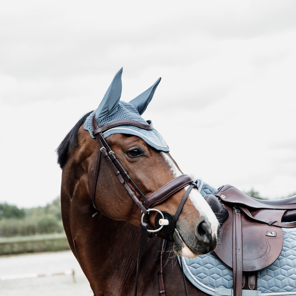 Kentucky Horsewear Fly Veil Wellington Velvet, Light Blue