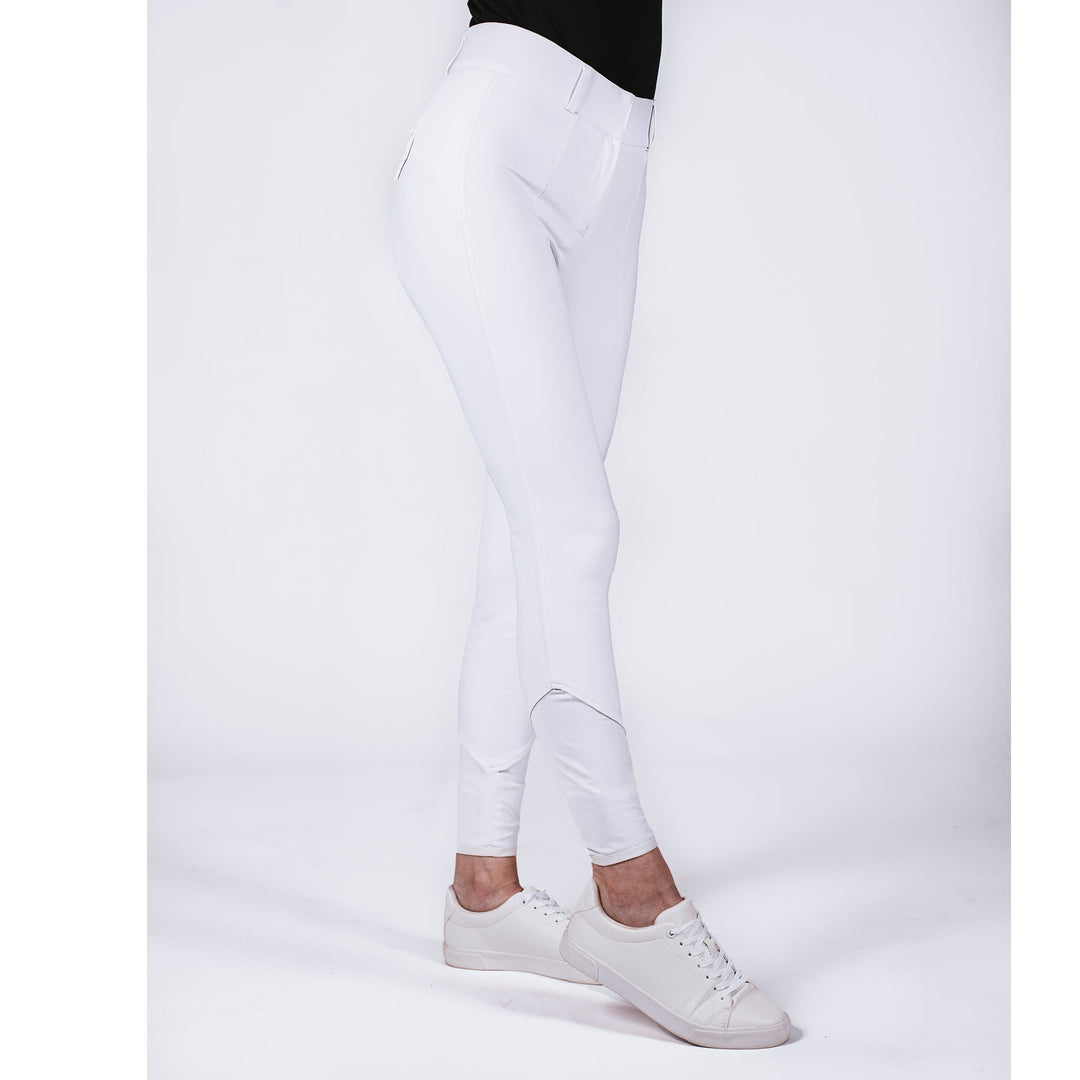 Fager Olivia Mid-High Rise Full Grip Competition Breeches, White