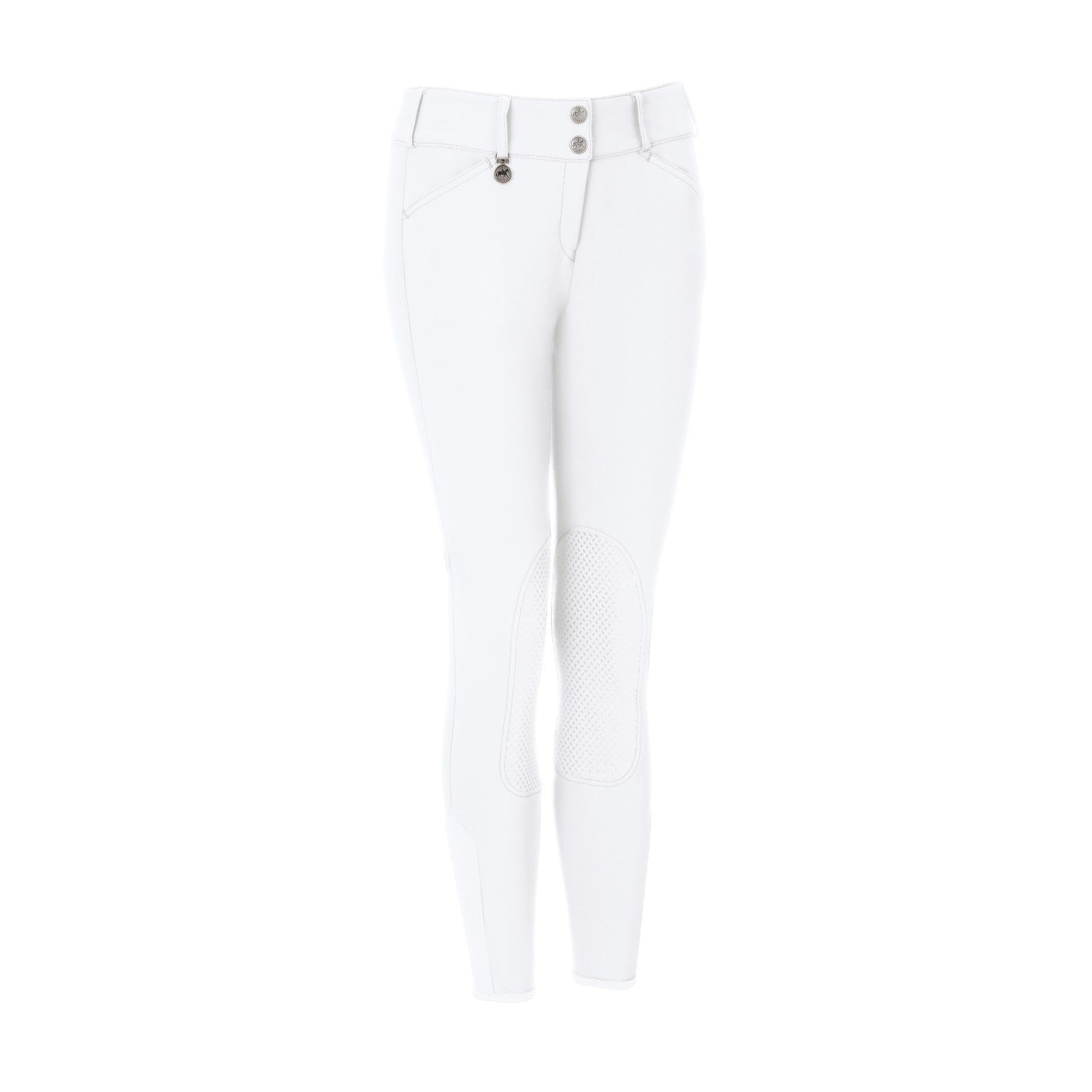 Pikeur CIARA Women&#39;s Normal Rise, Knee Grip Riding Breeches, White