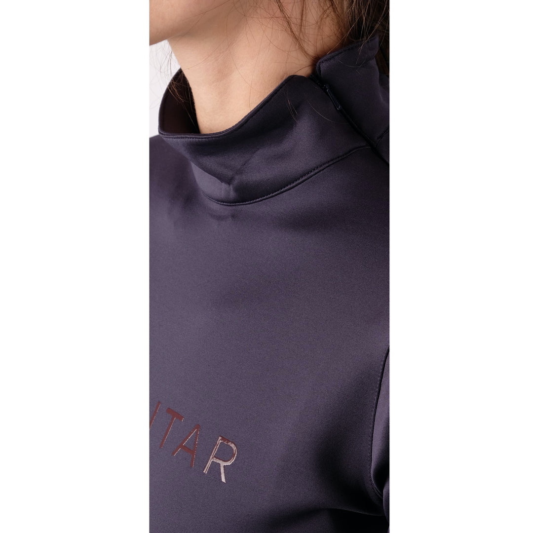Montar London Neck Zipper Long Sleeve Training Shirt, Navy