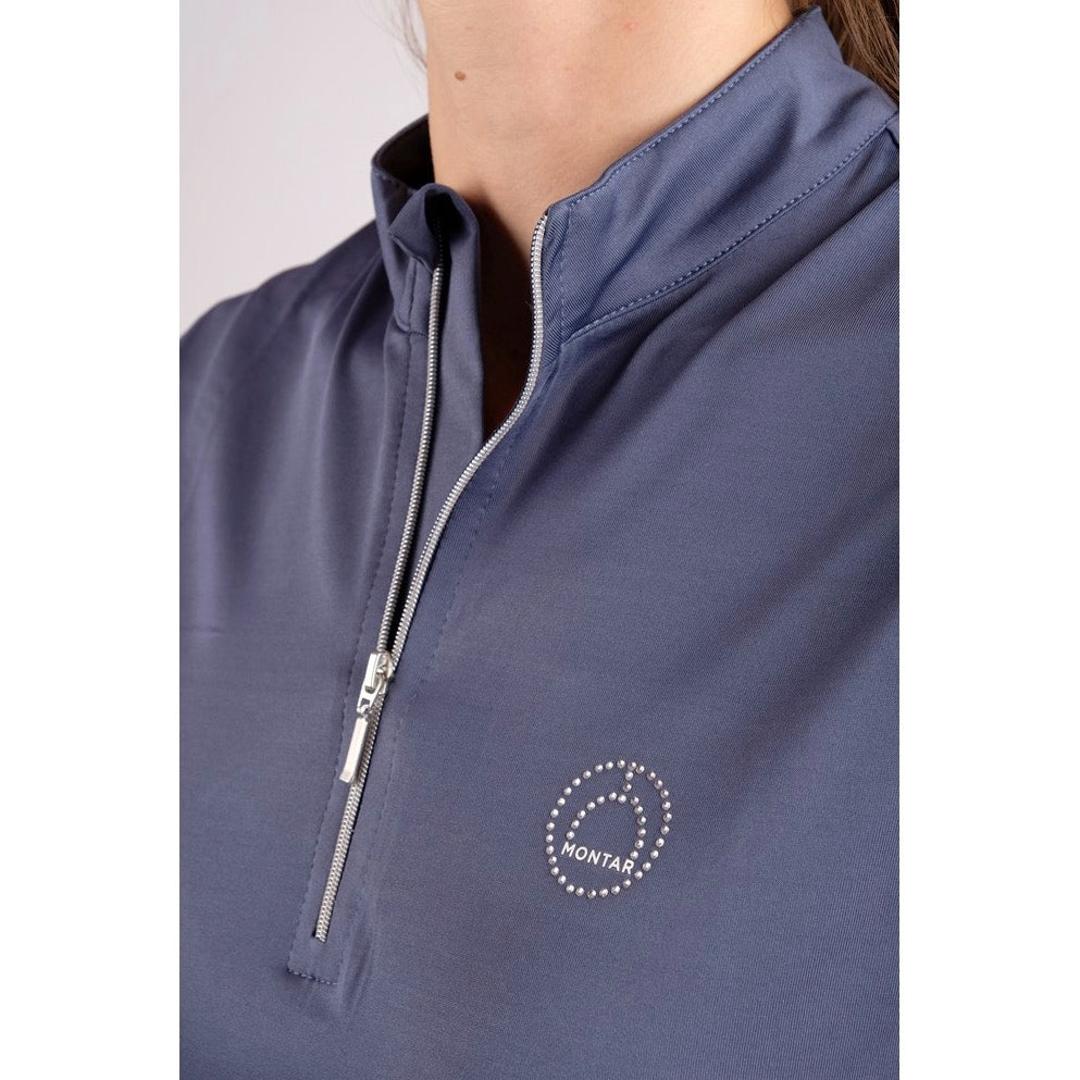 Montar Everly Mon-Tech Polo Crystal Shirt, Ocean Blue