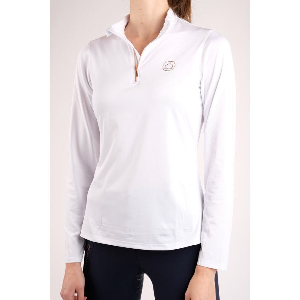 Montar Everly Rosegold Long Sleeve Training Shirt, White