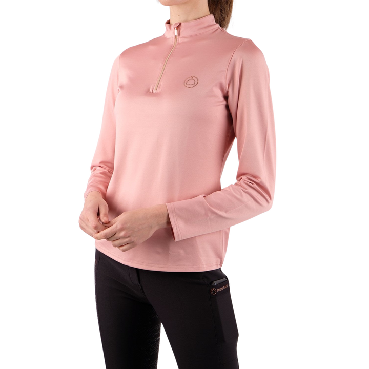 Montar Everly Rosegold Long Sleeve Training Shirt, Pale Pink