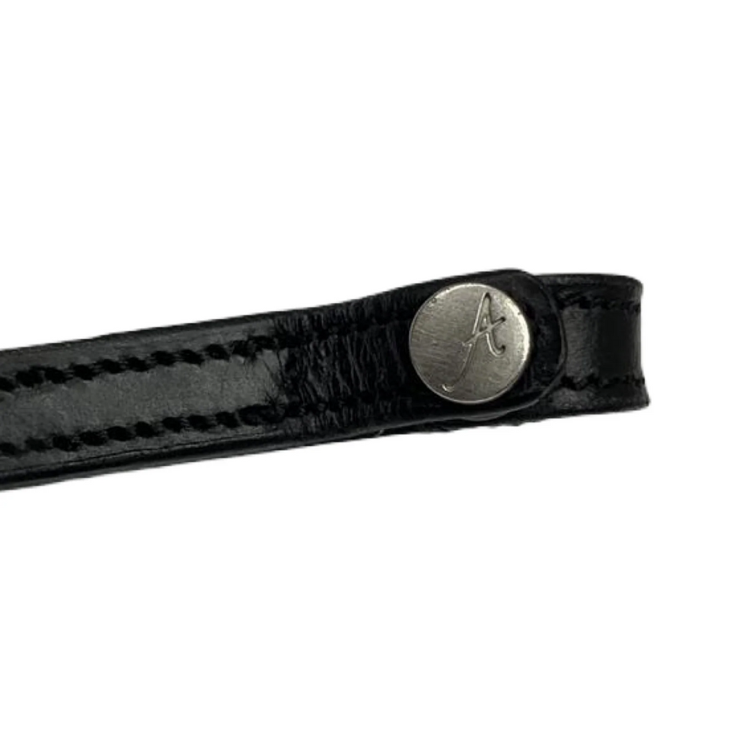 Artemis Equine Lux All Navy Snap-On Browband, Black Leather