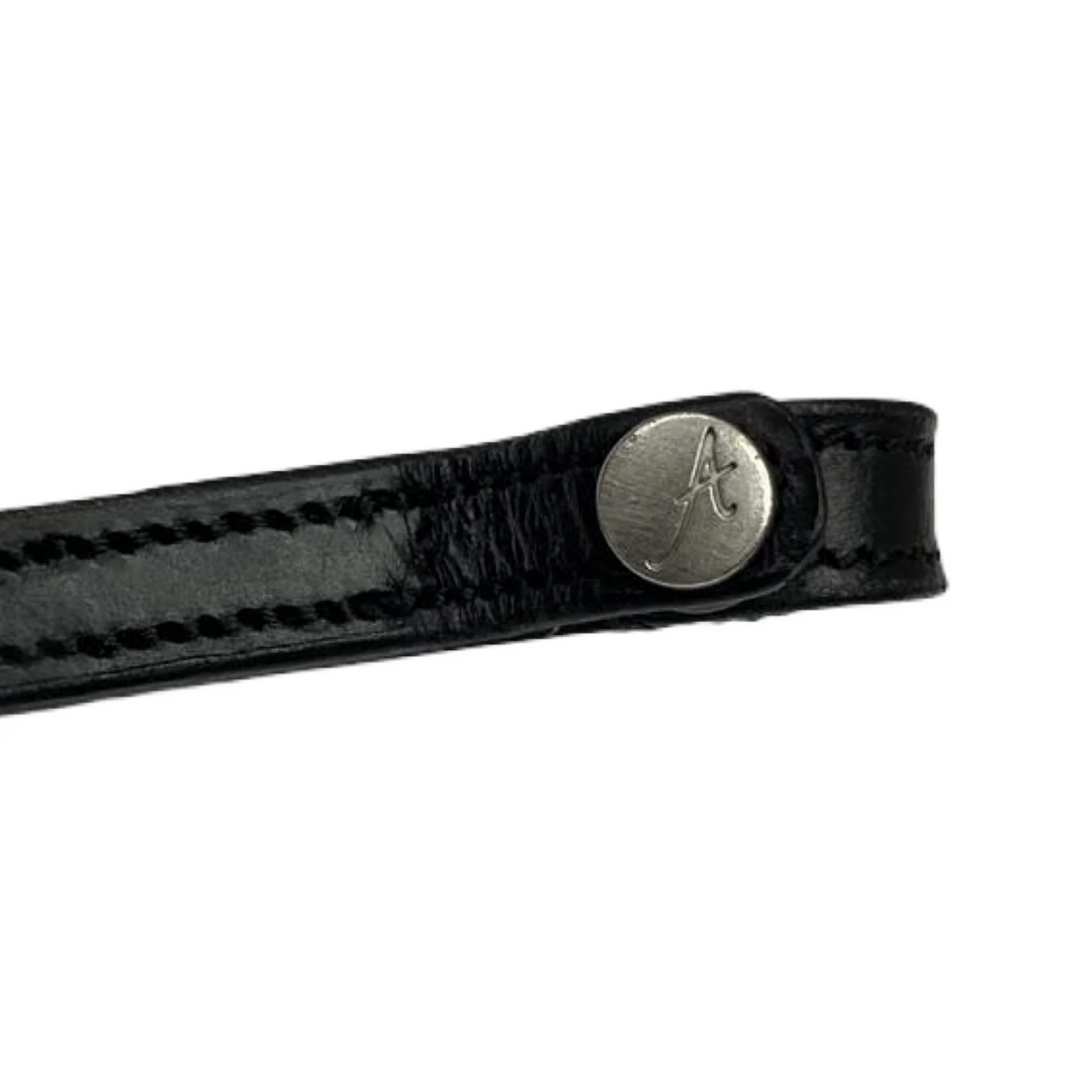 Artemis Equine Pearl Dark Purple Snap-On Browband, Brown Leather