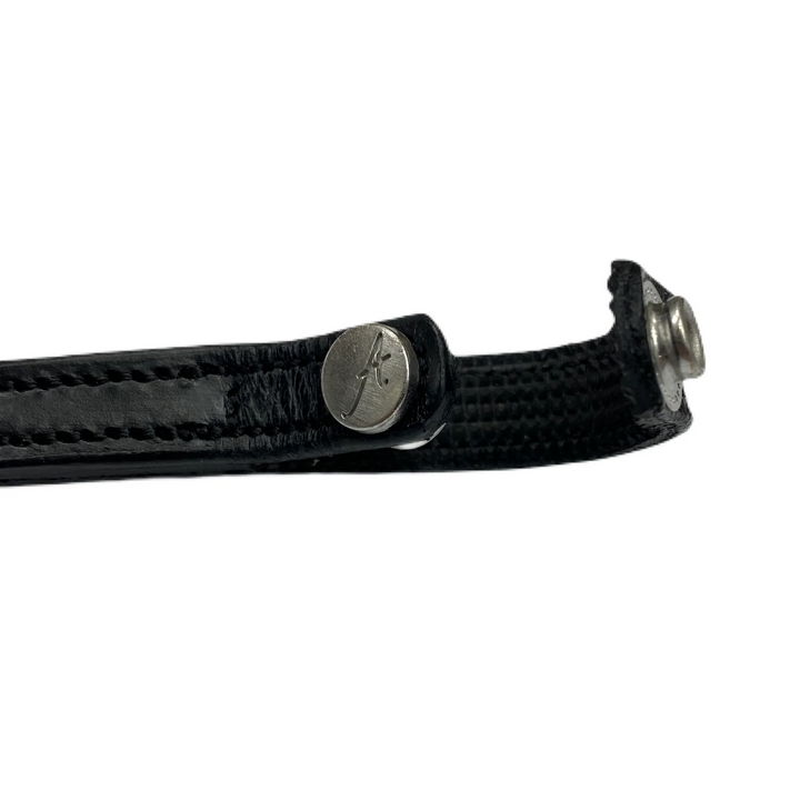 Artemis Equine Lux All Navy Snap-On Browband, Black Leather
