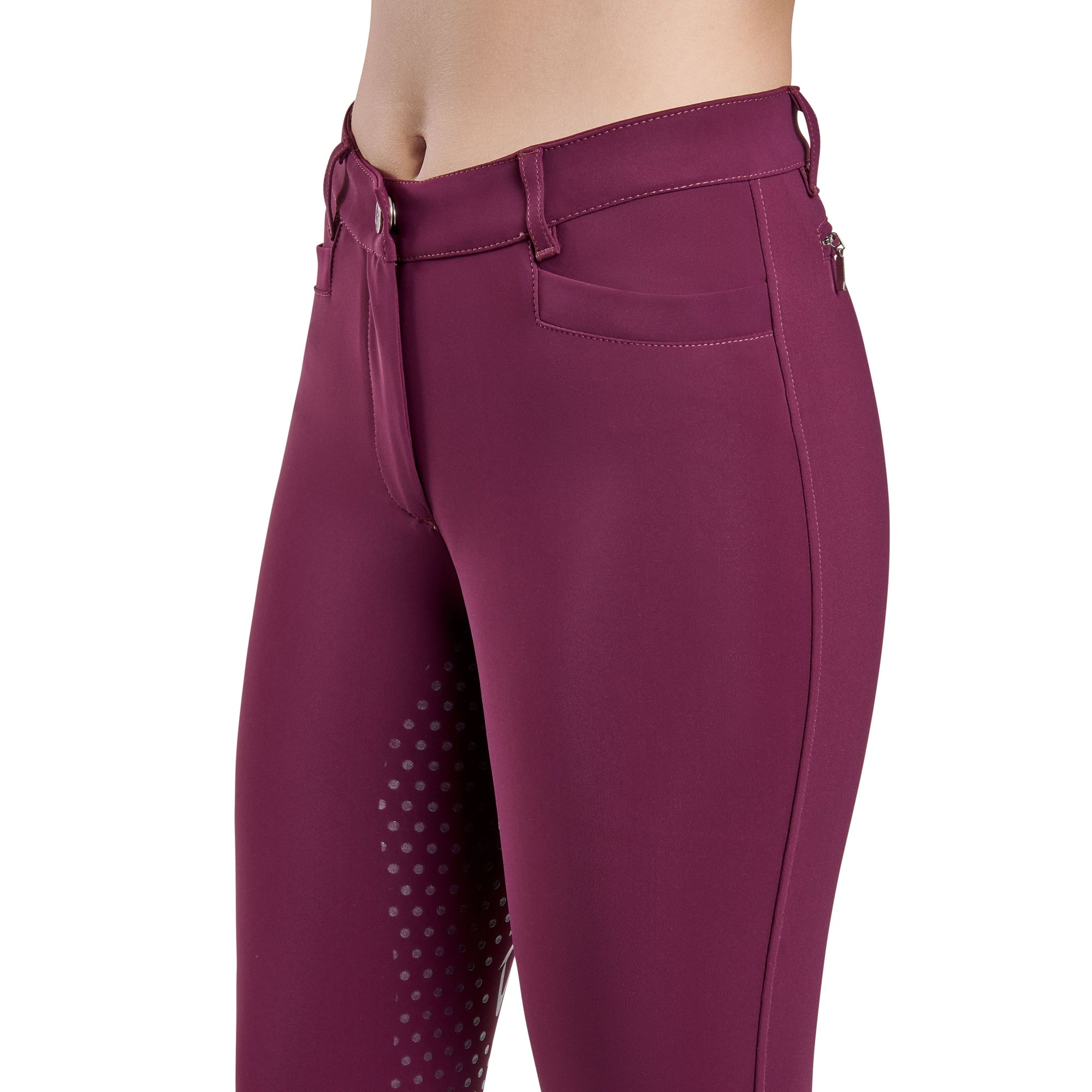 EGO7 Dressage Normal Waist Full Grip Breeches, Bordeaux