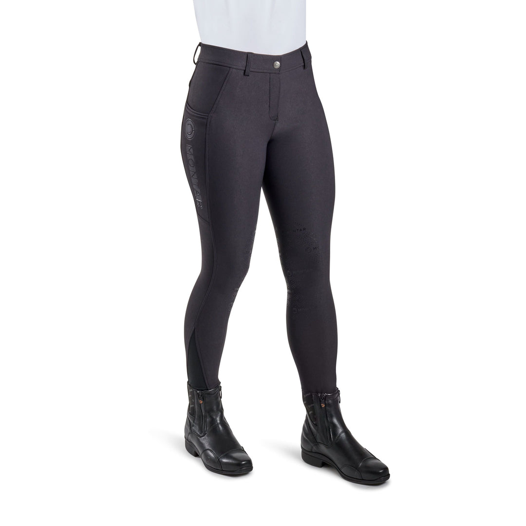 Montar Angela Yati Normal Waist Breeches - Knee Grip, Black
